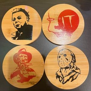 Halloween Villians Coasters 4pk